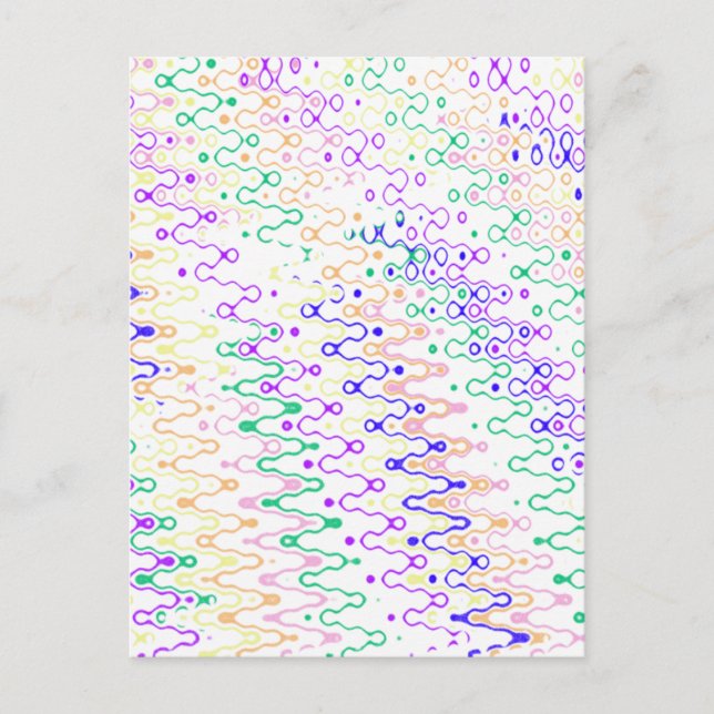 White Abstract Zigzag Postcard (Front)