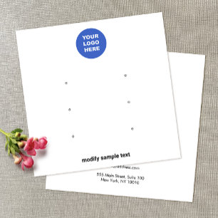 White Add Logo 3 Stud Earring Display Card