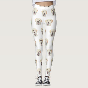 White Adorable Yellow Labrador Retriever Leggings