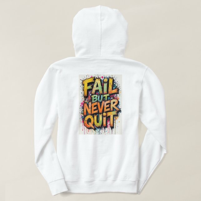 white Adult Pullover Hoodie with design (Design Back)