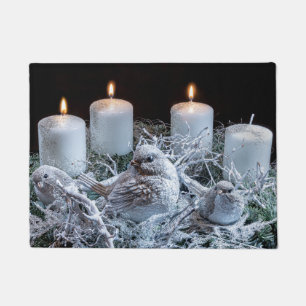 White Advent Wreath Doormat