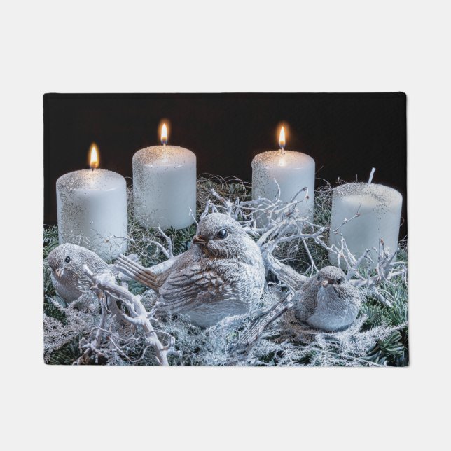White Advent Wreath Doormat (Front)
