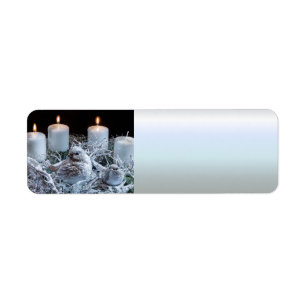 White Advent Wreath Return Address Label
