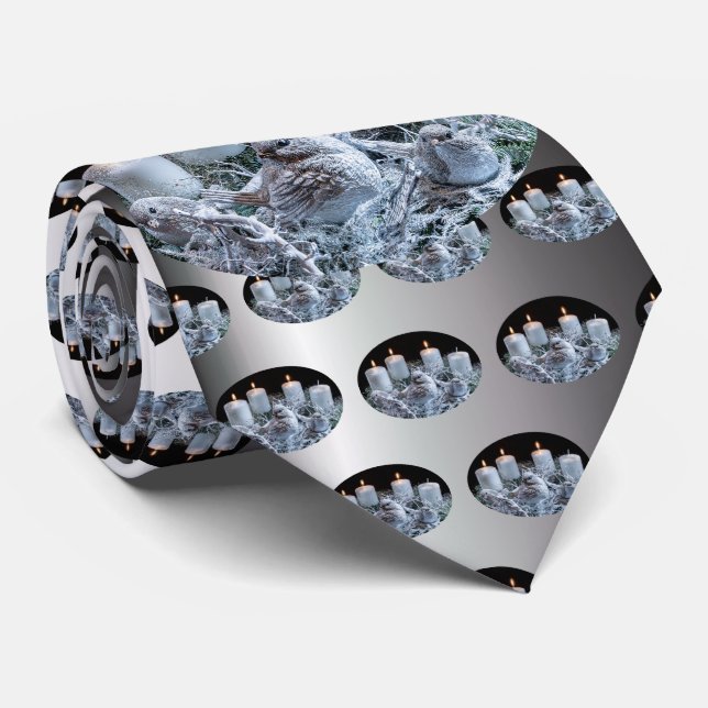 White Advent Wreath Tie (Rolled)