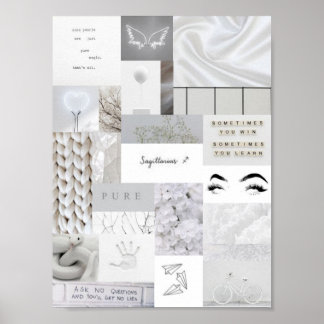 white aesthetic sagittarius zodiac sign poster