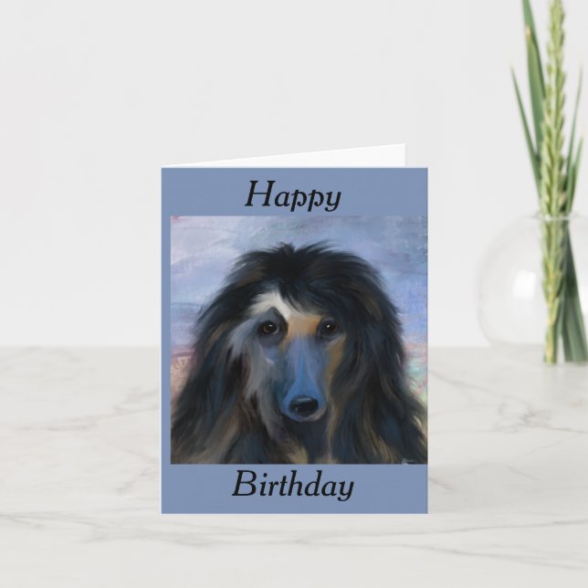 White Afghan Hound   Card (Front)