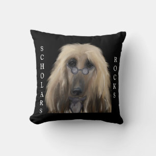 White Afghan Hound Cushion
