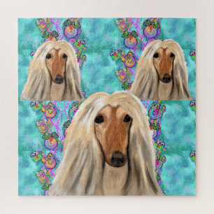 White Afghan Hound Jigsaw Puzzle