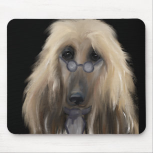 White Afghan Hound Mouse Pad