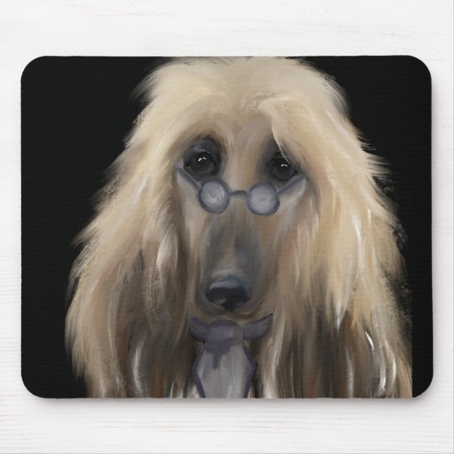 White Afghan Hound    Mouse Pad (Front)