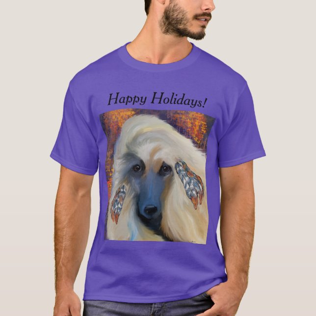 White Afghan Hound  T-Shirt (Front)