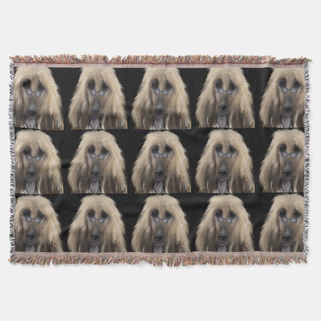 White Afghan Hound    Throw Blanket (Front)