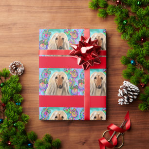 White Afghan Hound Wrapping Paper