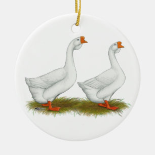White African Geese Ceramic Tree Decoration