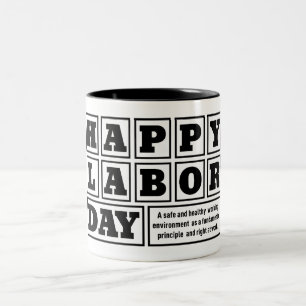 White after happy Labour Day Holiday Two-Tone Coffee Mug