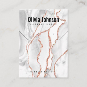 White Agate Jewellery Earrings Necklace Display Business Card