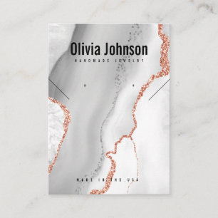 White Agate Jewellery Earrings Necklace Display Business Card