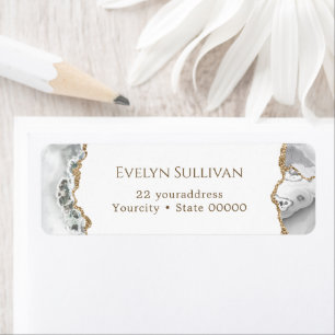 White agate return address label