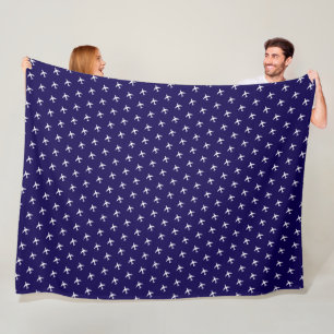 White Airplanes on Dark Blue Blanket for a Pilot