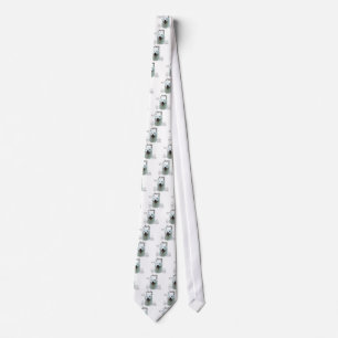 White Akita History Tie