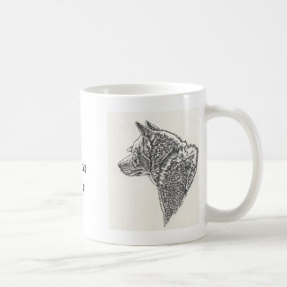 White Akita Inu Sketch Ceramic Mug