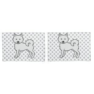 White Alaskan Malamute Cute Cartoon Dog Pillowcase