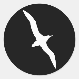 White Albatross Bird In Flight Classic Round Sticker