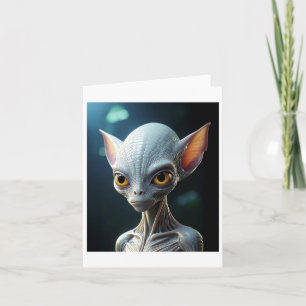 White Alien Sticker Card