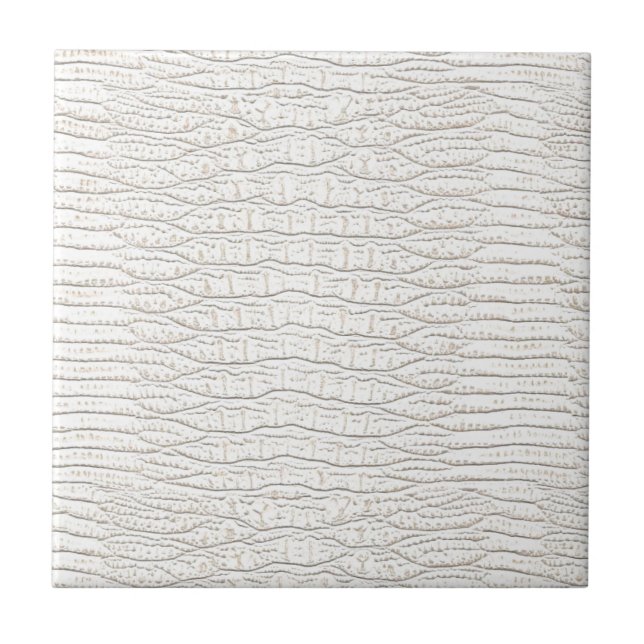 WHITE ALLIGATOR SKIN DESIGN. CERAMIC TILE (Front)