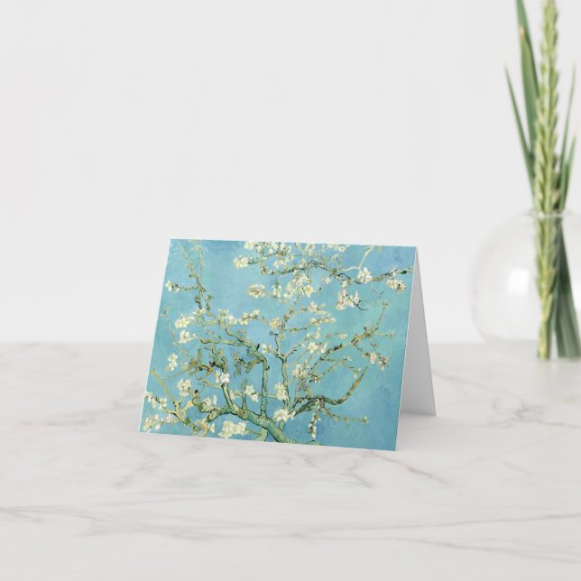 White almond blossom by Vincent Van Gogh Card (Front)
