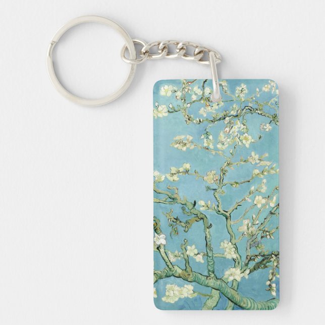 White almond blossom by Vincent Van Gogh Key Ring (Front)