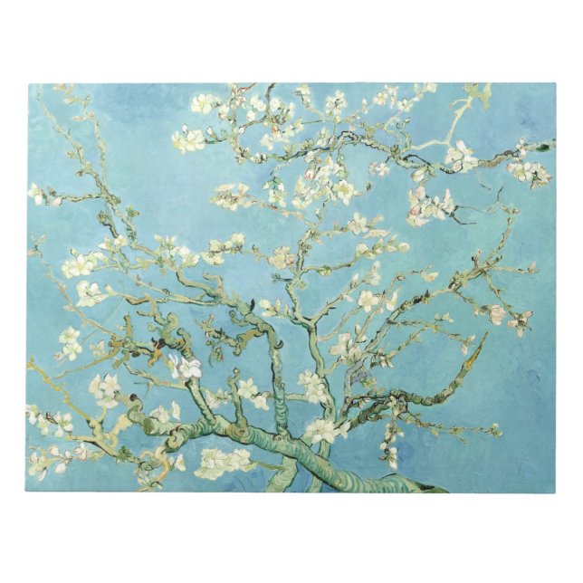 White almond blossom by Vincent Van Gogh Notepad (Front)