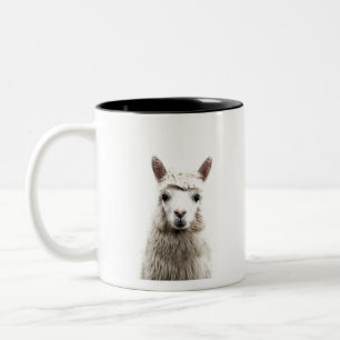 White Alpaca Two-Tone Coffee Mug