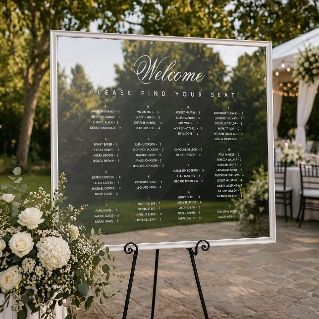 White Alphabetical Seating Chart Transparent  (Creator Uploaded)
