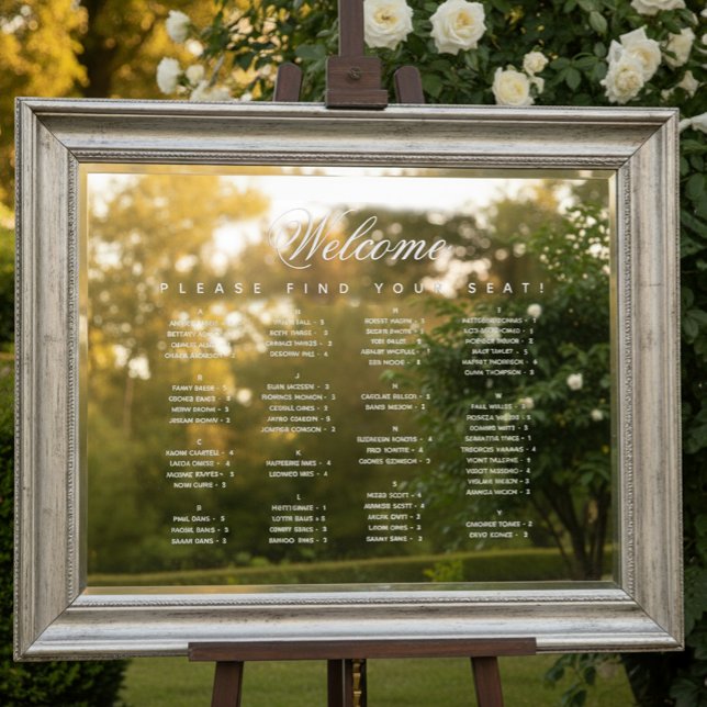 White Alphabetical Seating Chart Transparent  (Creator Uploaded)