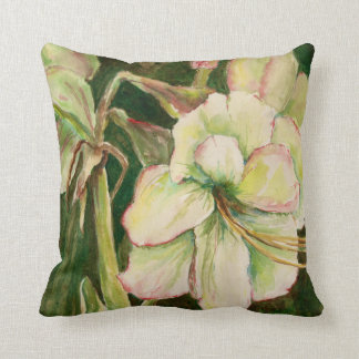 White Amaryllis Accent Pillow