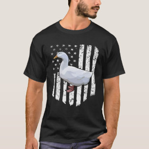 White American Flag Duck 4th Of July Farm Animal T-Shirt