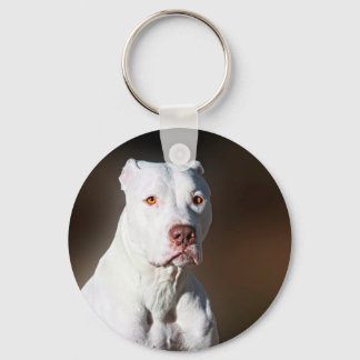 White American Pitbull Terrier Rescue Dog Key Ring