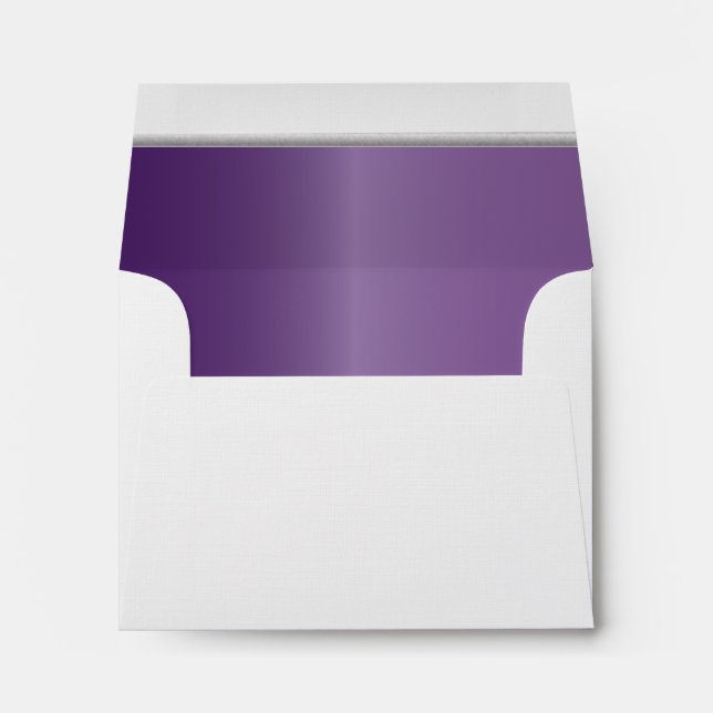 White - Amethyst Purple Lined with Silver Bar Envelopes (Back (Bottom))