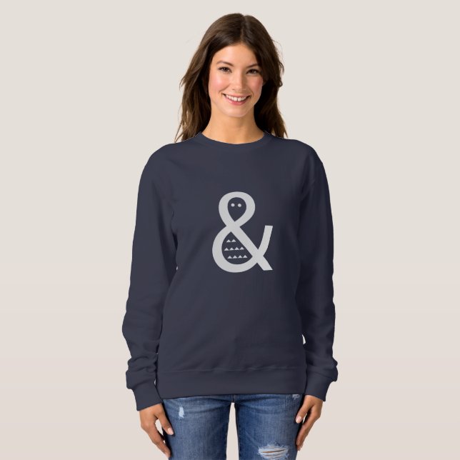 White Ampersand Fish Funky Women’s Fashion Sweater (Front Full)