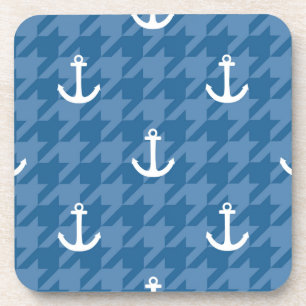 White Anchor Pattern Coaster