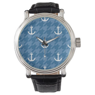 White Anchor Pattern Watch