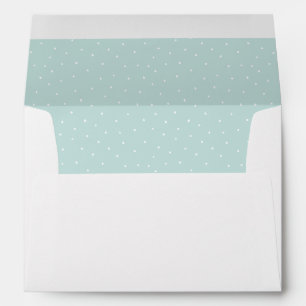 White and Aqua Blue Modern Dots Pattern II Envelopes