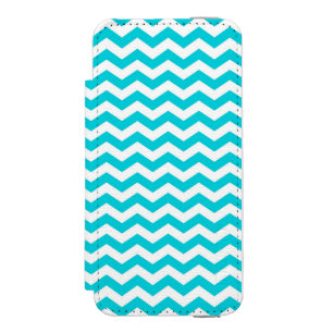 White and Aqua Zig Zag Pattern Incipio Watson™ iPhone 5 Wallet Case