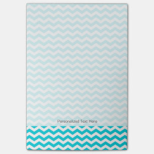 White and Aqua Zig Zag Pattern Post-it Notes