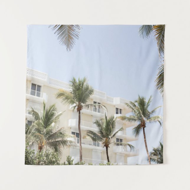 WHITE AND BEIGE BUILDING TAPESTRY (Front)