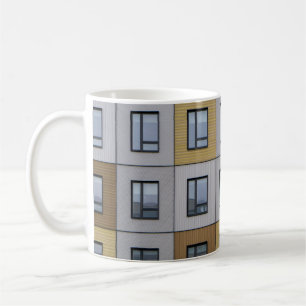 White and beige building windows coffee mug