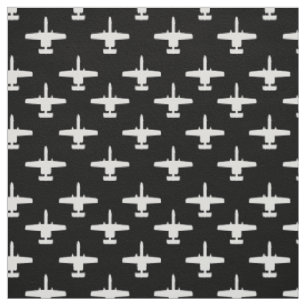 White and Black A-10 Warthog Attack Jet Pattern Fabric