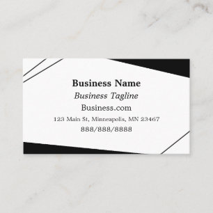 White and Black Abstract Business Card