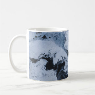 White and black abstract painting coffee mug